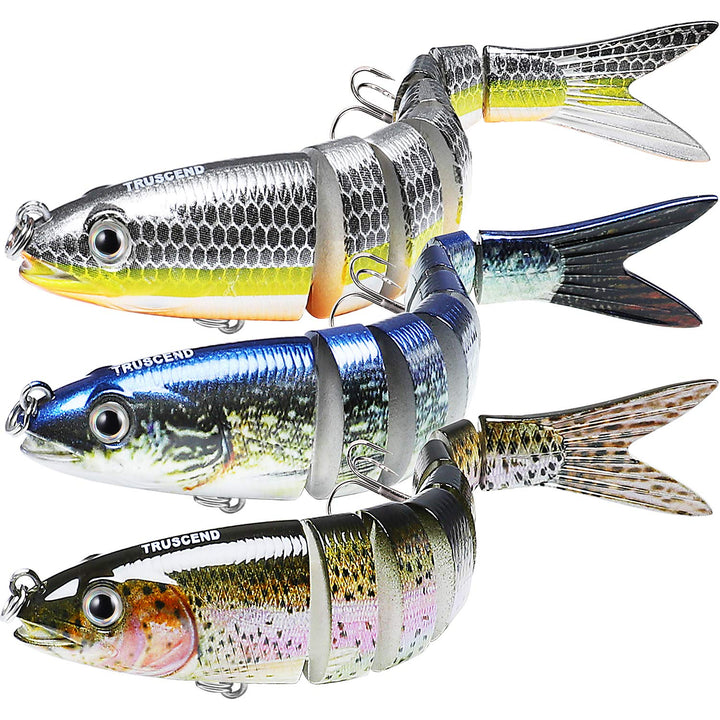 TRUSCEND Kunstköder Hecht, Fisch Köder für Zander Barsch Forellen Wobbler Swimbait, Angelköder Fisch