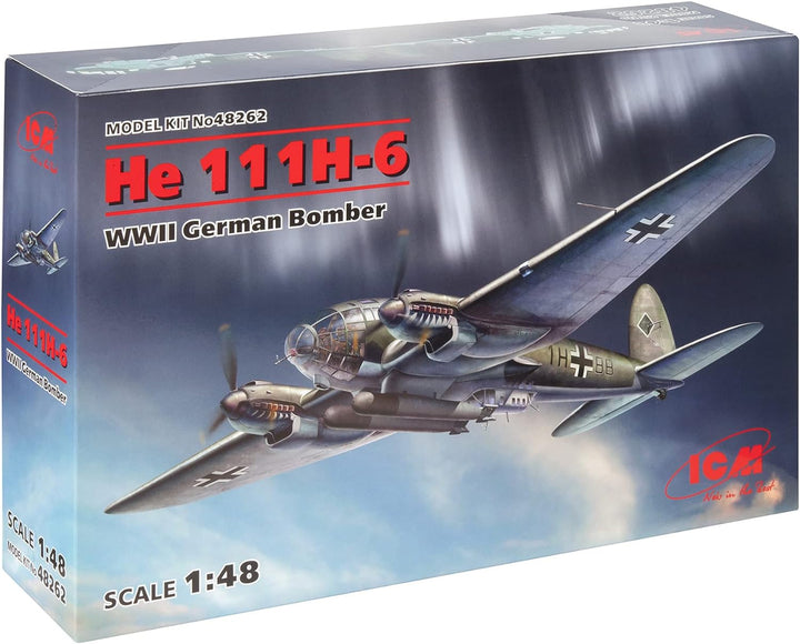 ICM 48262 He 111H-6, WWII German Bomber Force Modellbausatz, grau