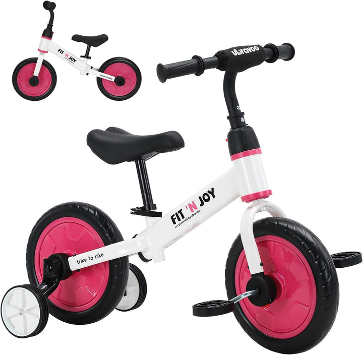 UBRAVOO Fit 'n Joy Kinderfahrrad Fahrräder, 4-in-1 Laufrad für Kinder mit Pedalen und Stützrädern, T