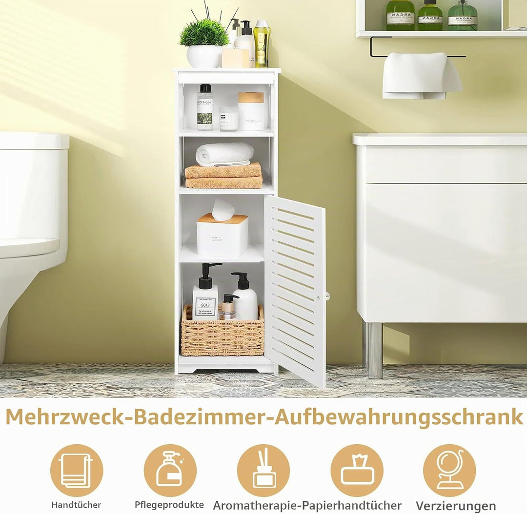 Wasserdichter Badezimmerschrank, weisser Boden, stehender Aufbewahrungsschrank, Heimaufbewahrung, Mö