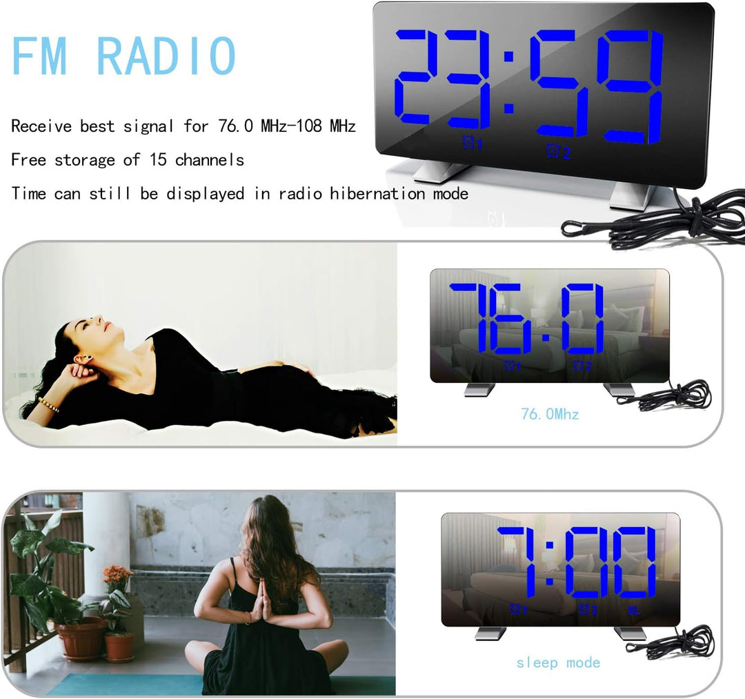 Lancoon Digitaler Radiowecker für das Schlafzimmer Einstellbare Helligkeit und Lautstärke Schlummern