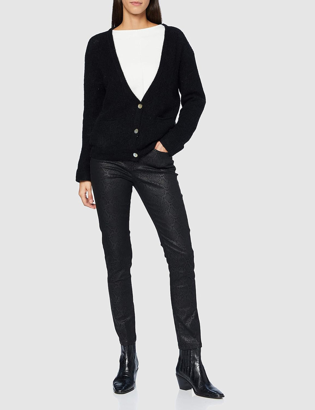 OPUS Damen Damke Strickjacke, Black, 40