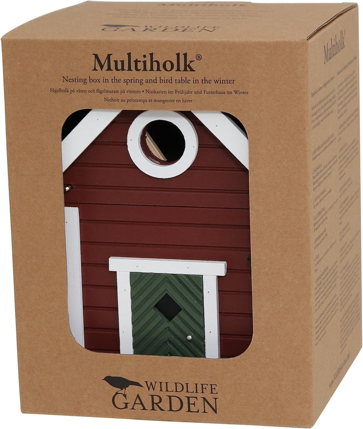 Wildlife Garden WG101 Multiholk Schwedenkate - Der Kombinierte Vogelfutterhaus und Nistkasten/Vogelh