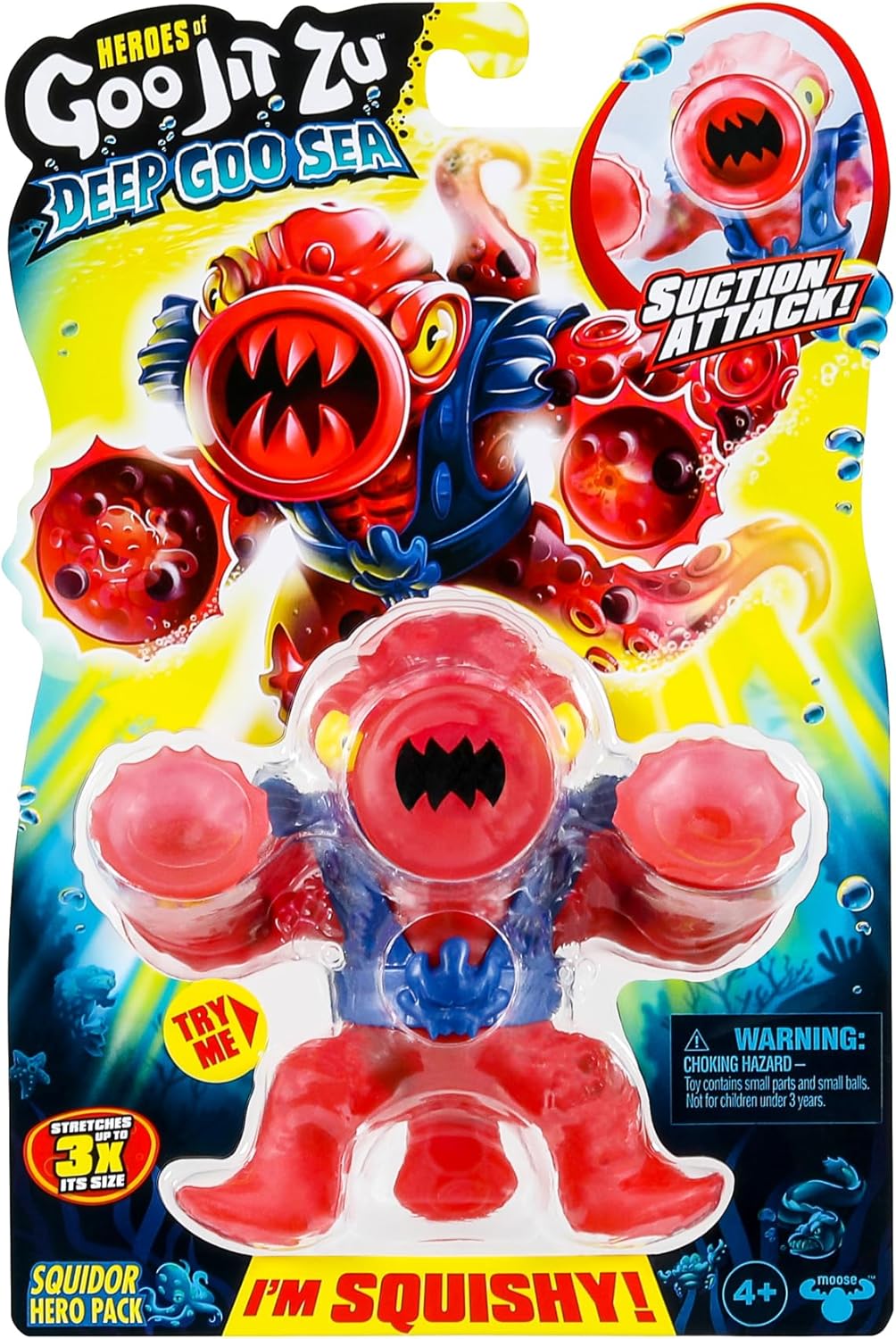 Heroes of Goo Jit Zu Deep GOO Sea Helden-Packung mit Squidor. Super Stretchy und Dehnbare Actionfigu