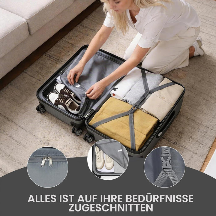 KONO Koffer Grosser 28 Zoll Leicht ABS+PC Hartschalenkoffer XL mit TSA-Schloss Reisekoffer mit 4 Rol