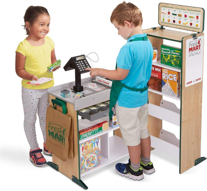 Melissa & Doug 5183 Fresh Mart Grocery Store Play Food & Role Play Companion Set (70+ Pieces) Role P