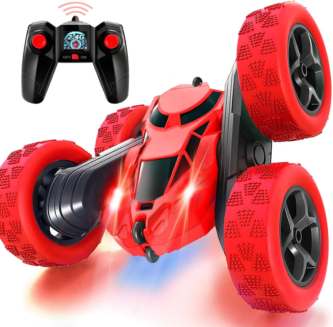 Ferngesteuertes Auto, 90 Min Spielzeit, 2.4Ghz Doppelseitig 360° drehbare RC Stunt Crawler mit Schei