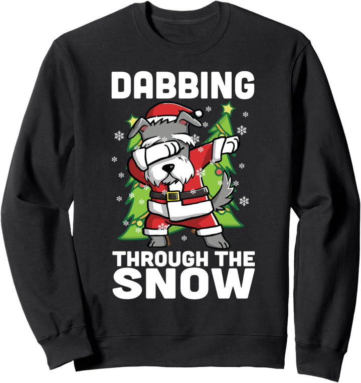 Dabbing Through The Snow Schnauzer Weihnachten Hund Sweatshirt