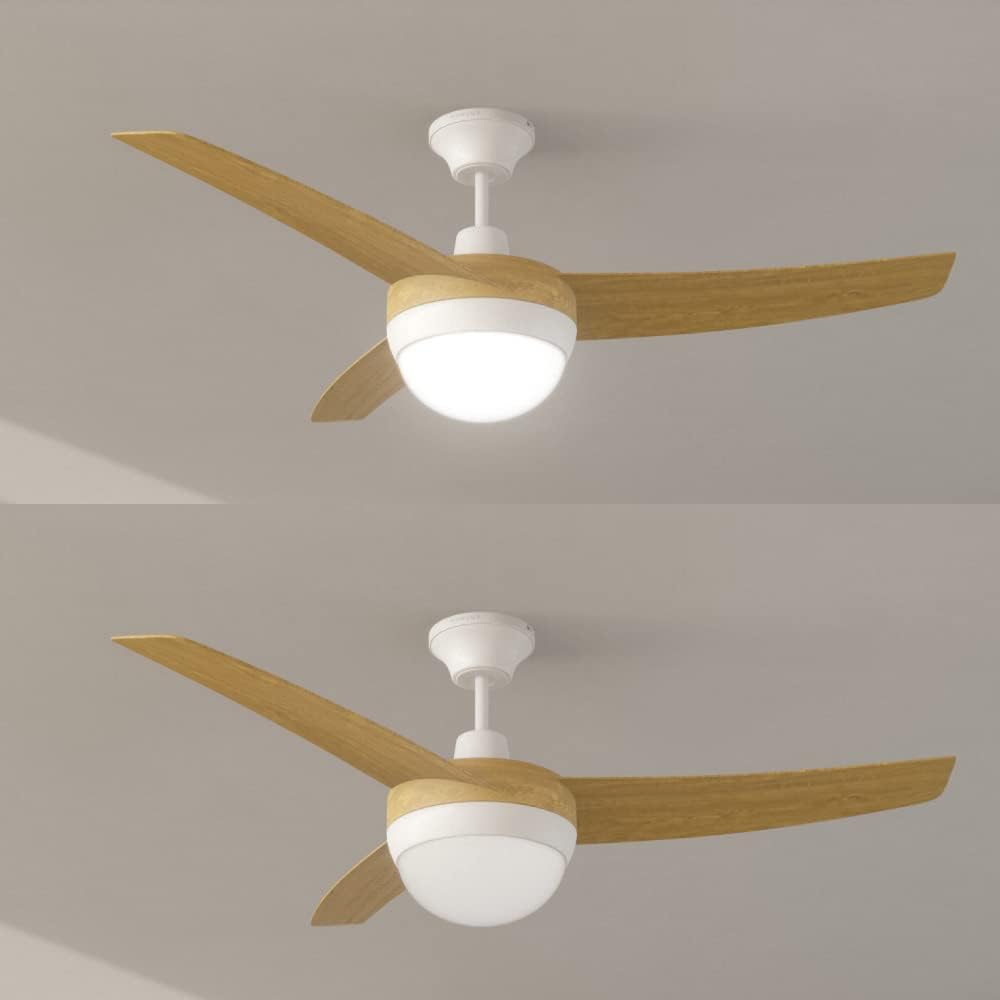Newlux – Deckenventilator mit Licht und ferngesteuertem Dach W420 mit 3 Flügeln (Ø106 cm), Inverter-