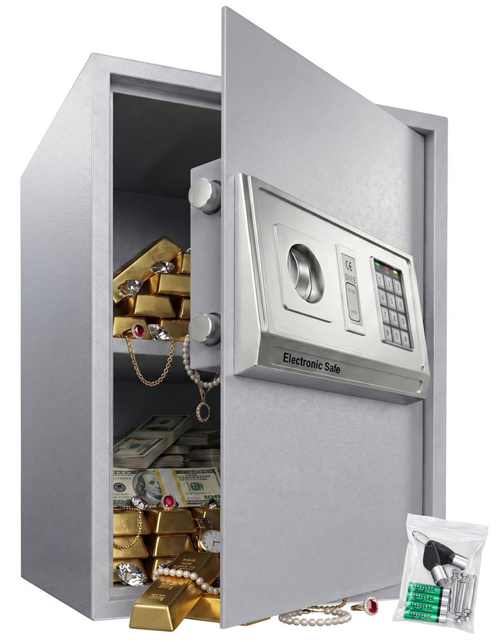 KESSER® Elektr. Tresor | 50x35x34,5 XXL | Türstärke 4mm | Elektronischer Safe | Doppelbolzenverriege