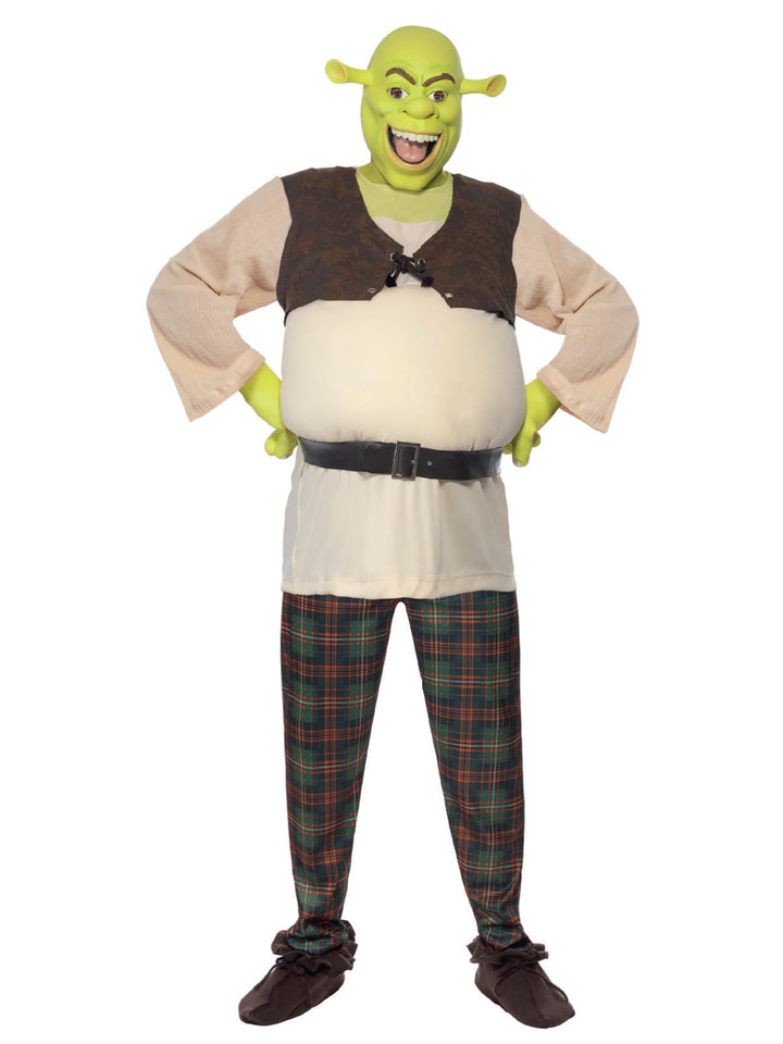 Smiffys Shrek Costume, Green with Top, Trousers, Hands &amp; Mask, Officially Licensed Shrek Fancy Dress