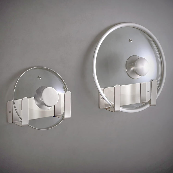 Topfdeckelhalter, An der Wand befestigte 304 Edelstahl-Wannen-Deckel-Organisator-Halter, Selbstklebe