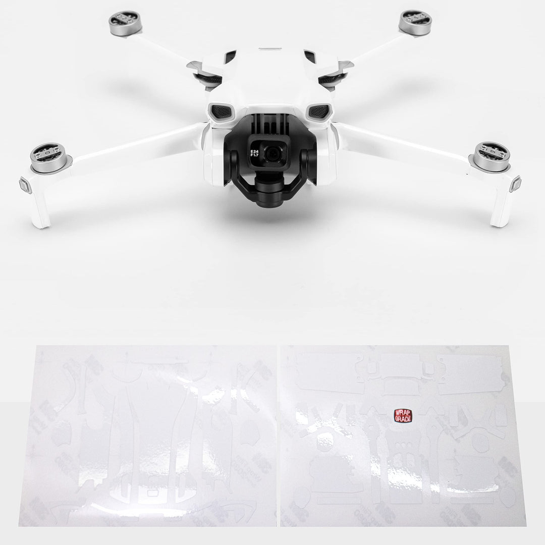 WRAPGRADE Skin Kompatibel mit DJI Mini 3 (Racing White)