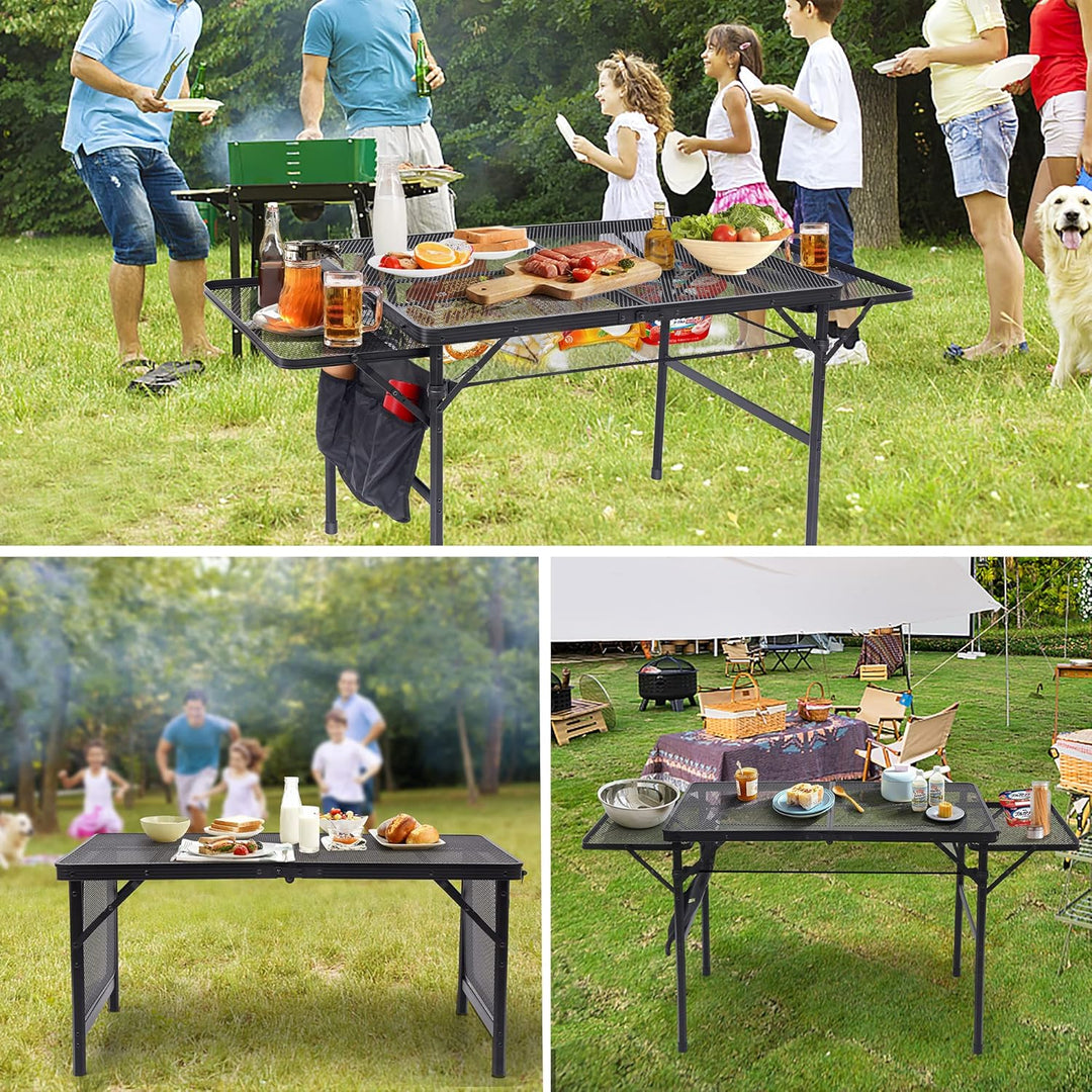 Nice C Campingtisch, Tisch für Grill, Klapptisch Campingtisch, Kartentisch Verstellbare Höhe & Breit
