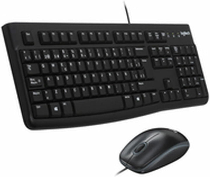 Logitech MK120 Kabelgebundenes Set mit Tastatur und Maus für Windows, Italienisches QWERTY-Layout -