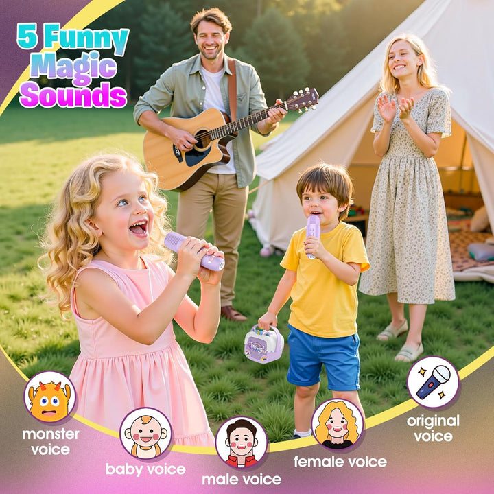 Dislocati Einhorn Karaoke Maschine mit 2 Bluetooth Karaoke Mikrofon, Geschenk Spielzeug für Mädchen
