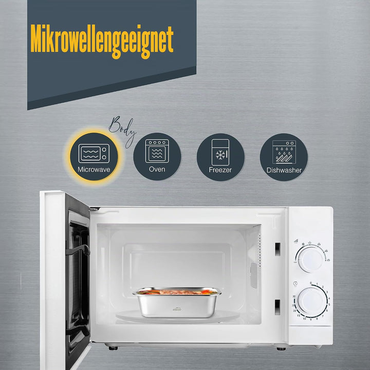 LACOR 64617 - Set mit 3 Behältern für Lebensmittel, Ecoinox, Edelstahl 18/10, 800/1200/1800 ml, geei