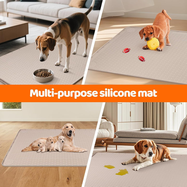 Hundetoilettenunterlagen, 101 x 71 cm grosse Wiederverwendbare Silikonmatte Hundetrainingspads, wasc