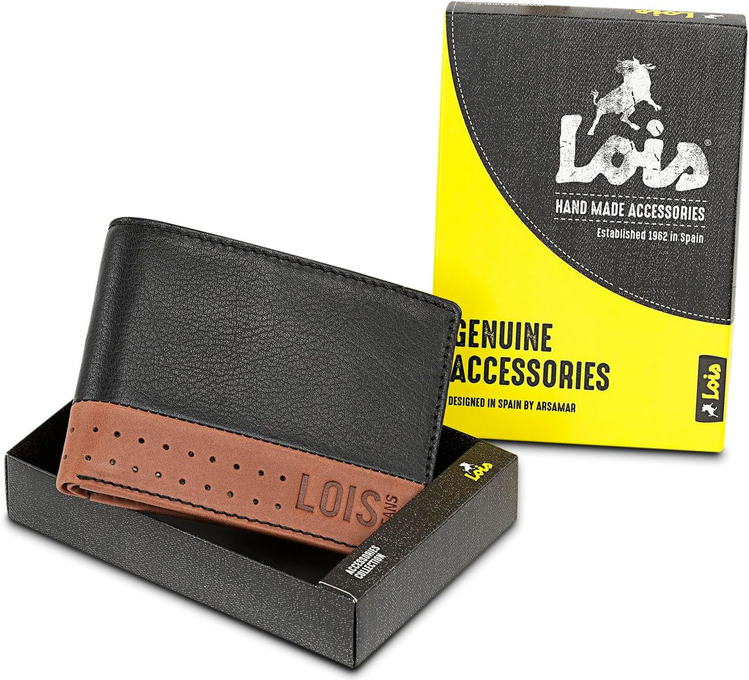 Lois - Geldbörse Herren Leder - Herren Geldbörsen Leder mit RFID Schutz - Geldbörse Herren Klein - G