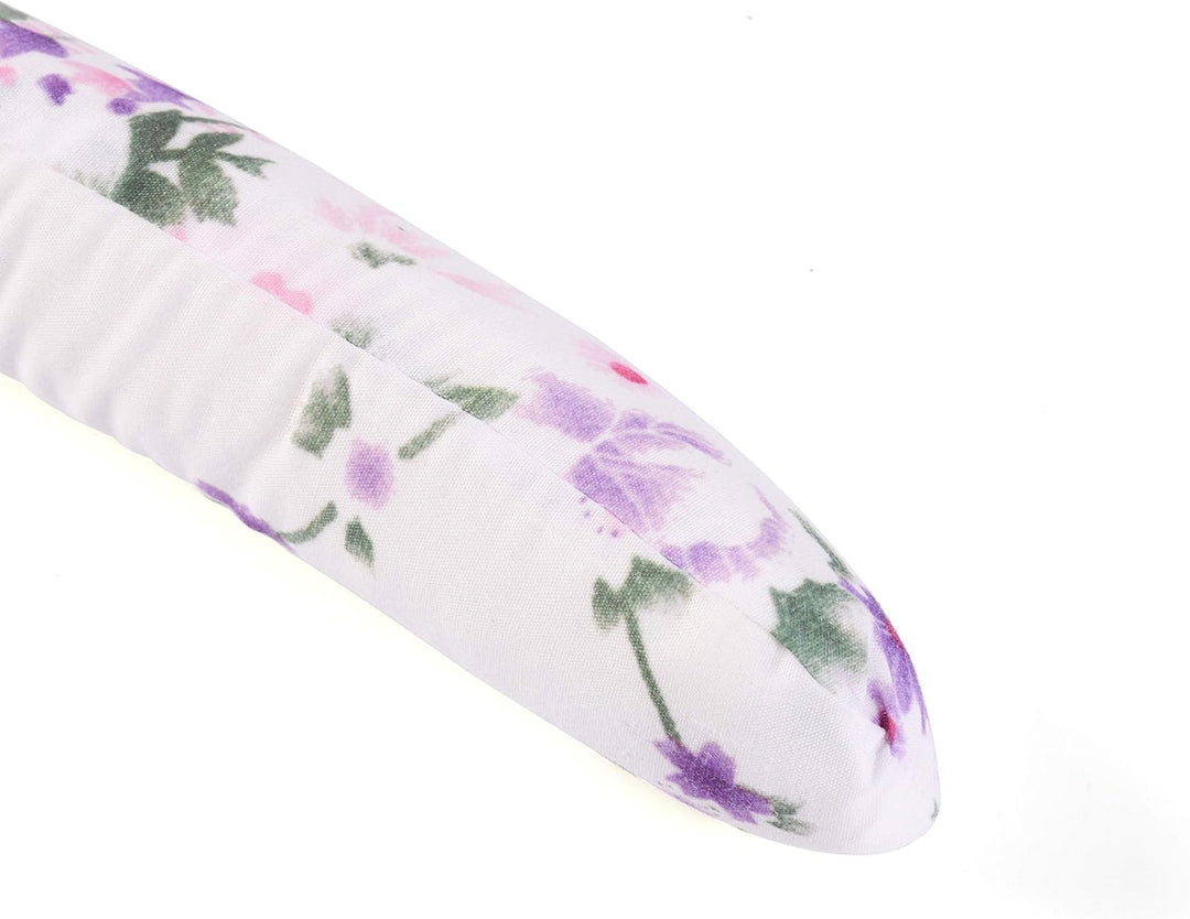 Amber Home 10 Stück 43cm Bedrucken Weiss Kleiderbügel aus Satin, Weiche Seide Aufhänger für T-Shirt