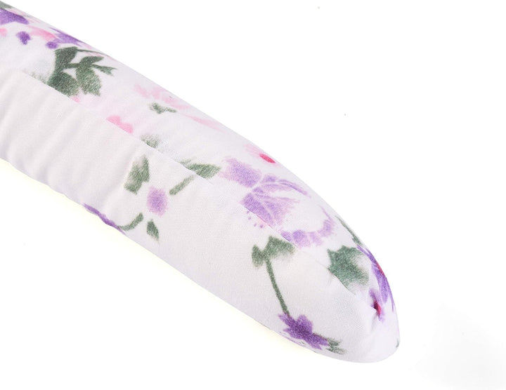 Amber Home 10 Stück 43cm Bedrucken Weiss Kleiderbügel aus Satin, Weiche Seide Aufhänger für T-Shirt