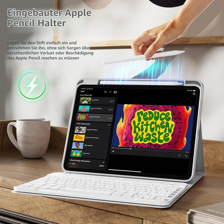 Hülle mit Tastatur für iPad Air 11 Zoll (2025 M3/2024 M2), iPad Air 5./4. Gen(2022/2020) 10.9 Zoll,