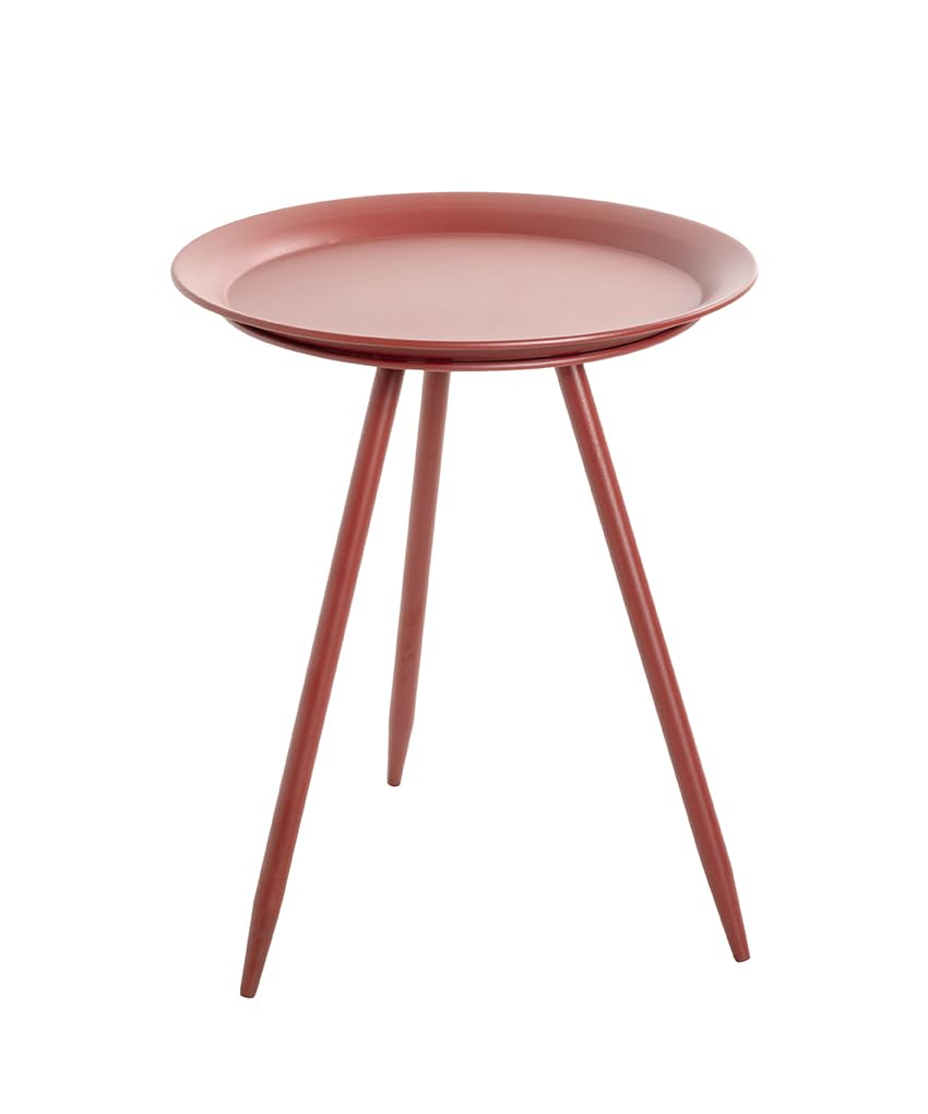 Haku Möbel Beistelltisch rot, Metall - Masse: H 47 cm x Ø 38 cm, Style: Modern Ø 38 x H 47 cm Rot, Ø