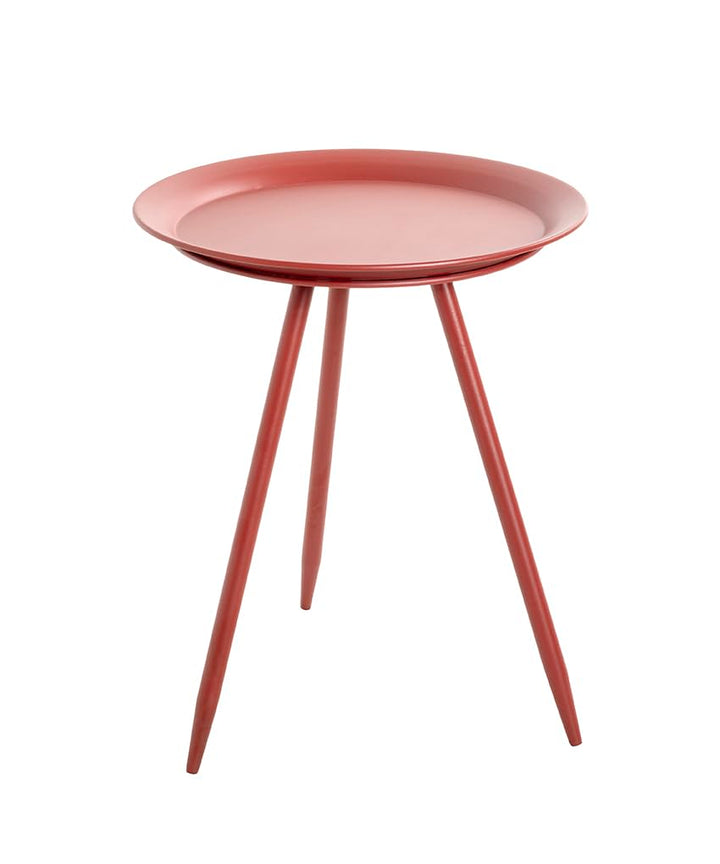 Haku Möbel Beistelltisch rot, Metall - Masse: H 47 cm x Ø 38 cm, Style: Modern Ø 38 x H 47 cm Rot, Ø