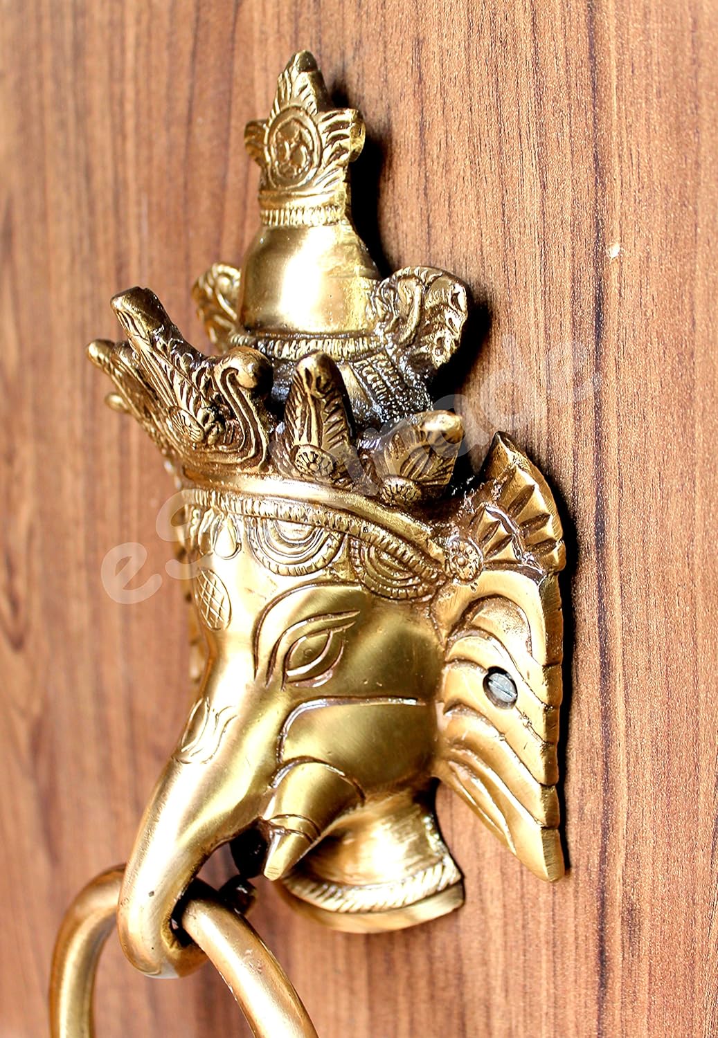eSplanade 20,3 cm Ganesha Messing Türklopfer aus 100% Messing | Home Decor | Tür Knockers