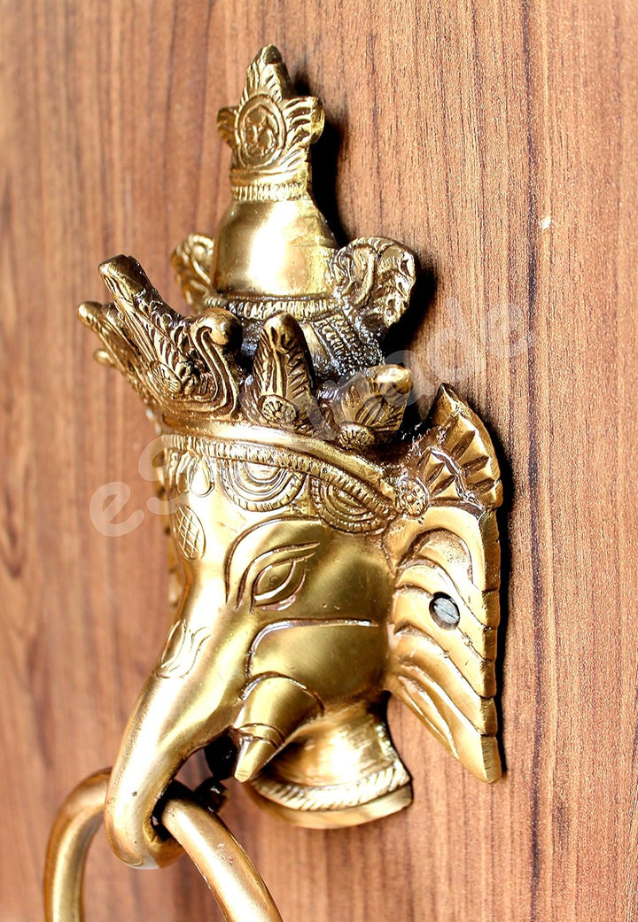 eSplanade 20,3 cm Ganesha Messing Türklopfer aus 100% Messing | Home Decor | Tür Knockers