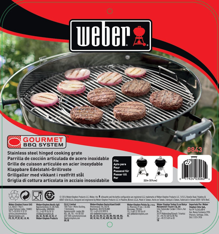 Weber Grillroste Edelstahl für 57 cm Holzkohlegrills - Gourmet BBQ System, pflegeleicht, rostfrei un