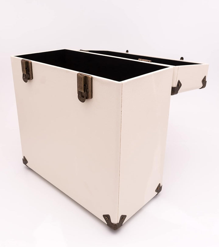 GPO CASE12 Tragbares Aufbewahrungsbox für 12" Schallplatten (für bis zu 30 Vinyl-Schallplatten), Cre