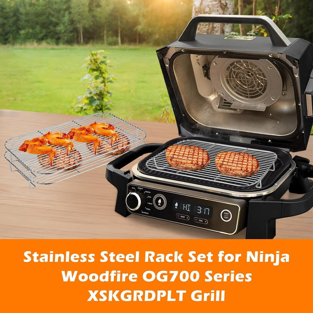 Edelstahl Grillrost für Ninja Woodfire OG701EU perfekt zum Räuchern grosser Fleischstücke Rost Grill