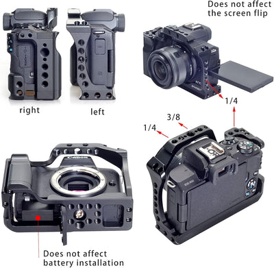 Hersmay M5 M50 Cage mit Top Handle, Aluminium Kamerakäfig Camera Cage für Canon EOS M50II/M50/M5 Kam