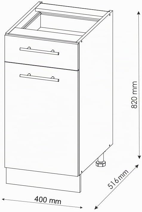 Vicco Küchenunterschrank Fame-Line, Grün-Gold Landhaus, 40 cm ohne Arbeitsplatte, zur Kombination mi