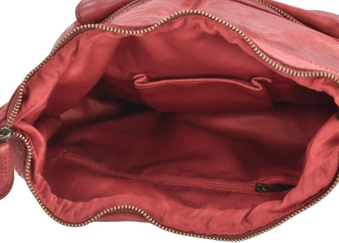 Bear Design Damen Tasche Ledertasche Umhängetasche Schultertasche rot
