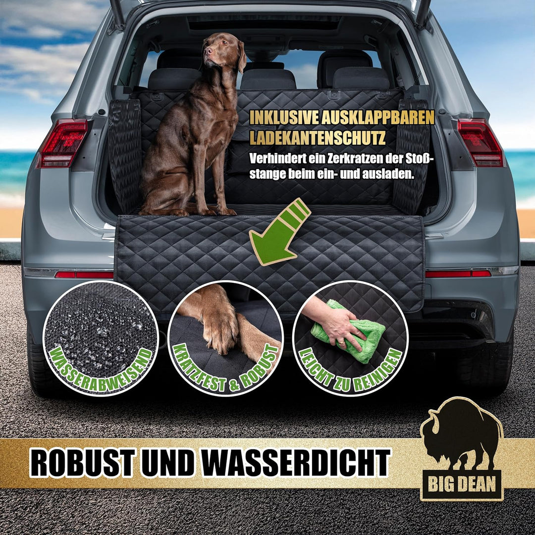 BigDean Premium Kofferraum Schutzmatte mit Seiten & Stossstangenschutz – Kofferraumschutz Hund schmu