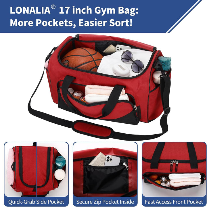 30L Kleine Sporttasche Reisetasche - 43x26x26cm Handgepäck Weekender Gym Tasche für Sport Training U