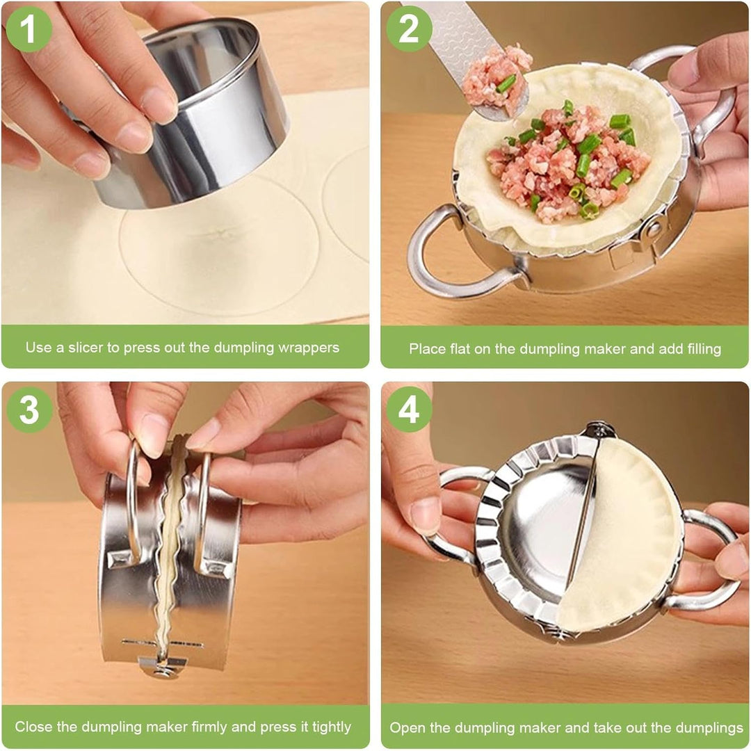 9 Stück Ravioli Former Edelstahl Dumpling Maker Set Teigtaschenformer mit Ravioli Ausstecher Maultas