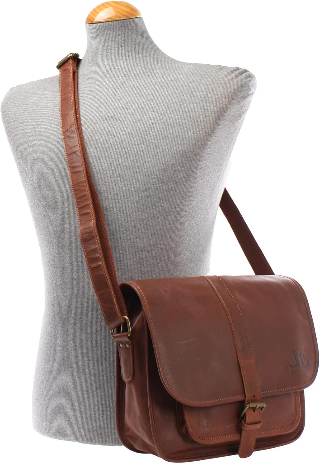 LECONI Umhängetasche Schultertasche für Damen Freizeittasche aus Büffelleder Damentasche Ledertasche