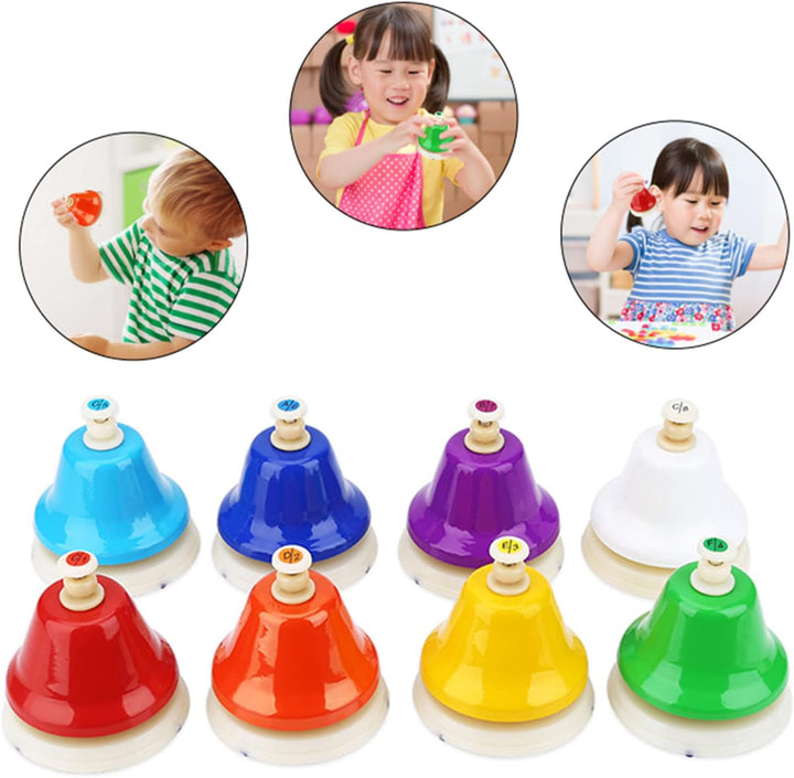 8 Noten Bunte Handglocken Set Musikglocken für Kinder Kinder Erwachsene Musikunterricht