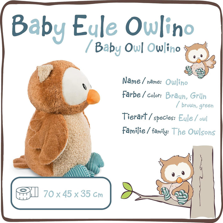 NICI 47095 Kuscheltier Baby Owlino 70 cm Plüschtier für Mädchen, Jungen & Babys – Stofftier Eule zum