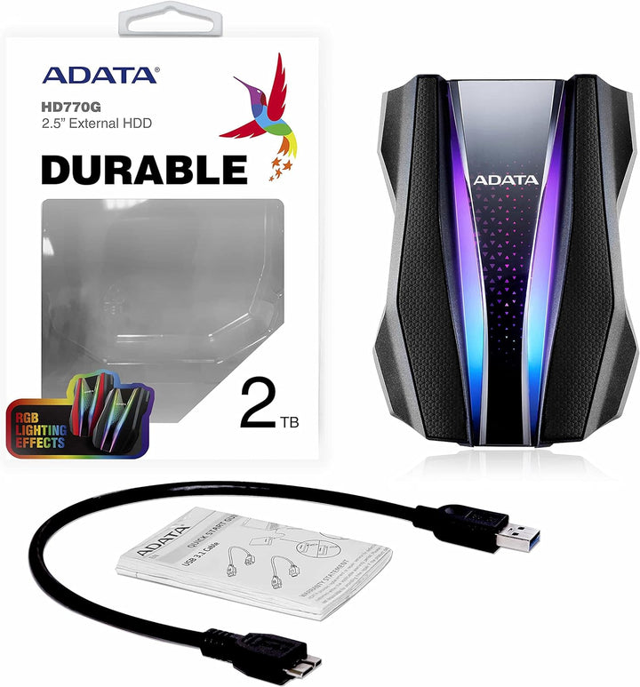 ADATA HD770G External Hard Drive 2000 GB Black schwarz 2TB, schwarz 2TB