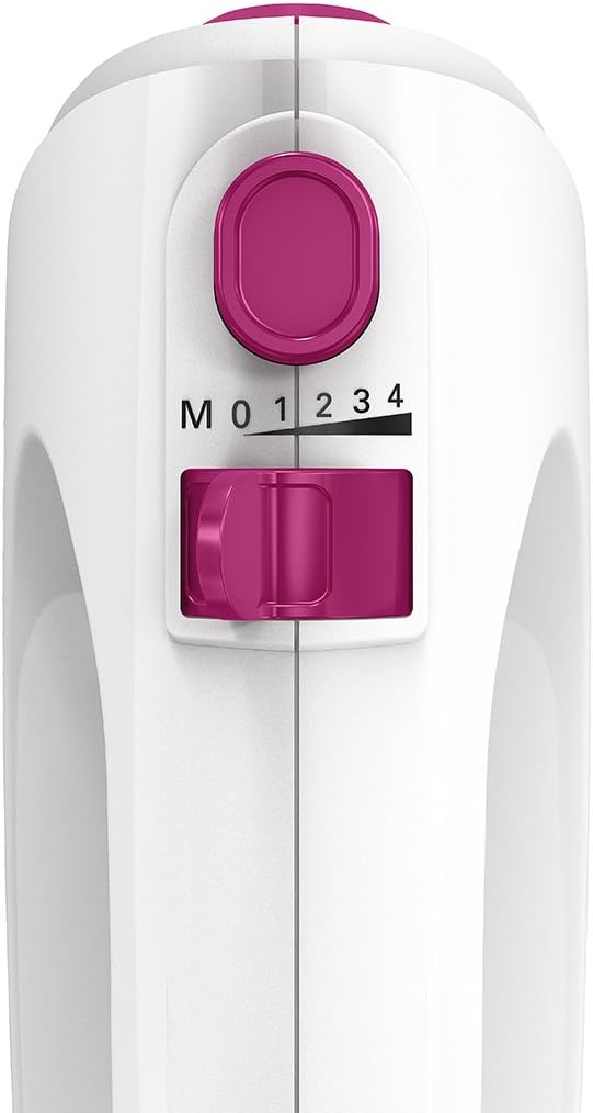 Bosch Handrührer MFQ2210P, Handrührgerät, 2 Rührbesen, 2 Edelstahl-Knethaken, spülmaschinengeeignet,