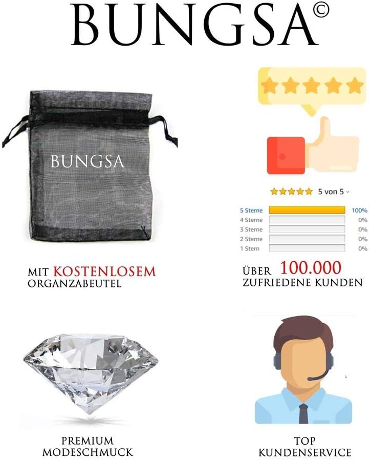 Bungsa Damenkette 45cm silberfarben KEY TO THE HEART - herzförmiger Anhänger mit strahlendem KRISTAL