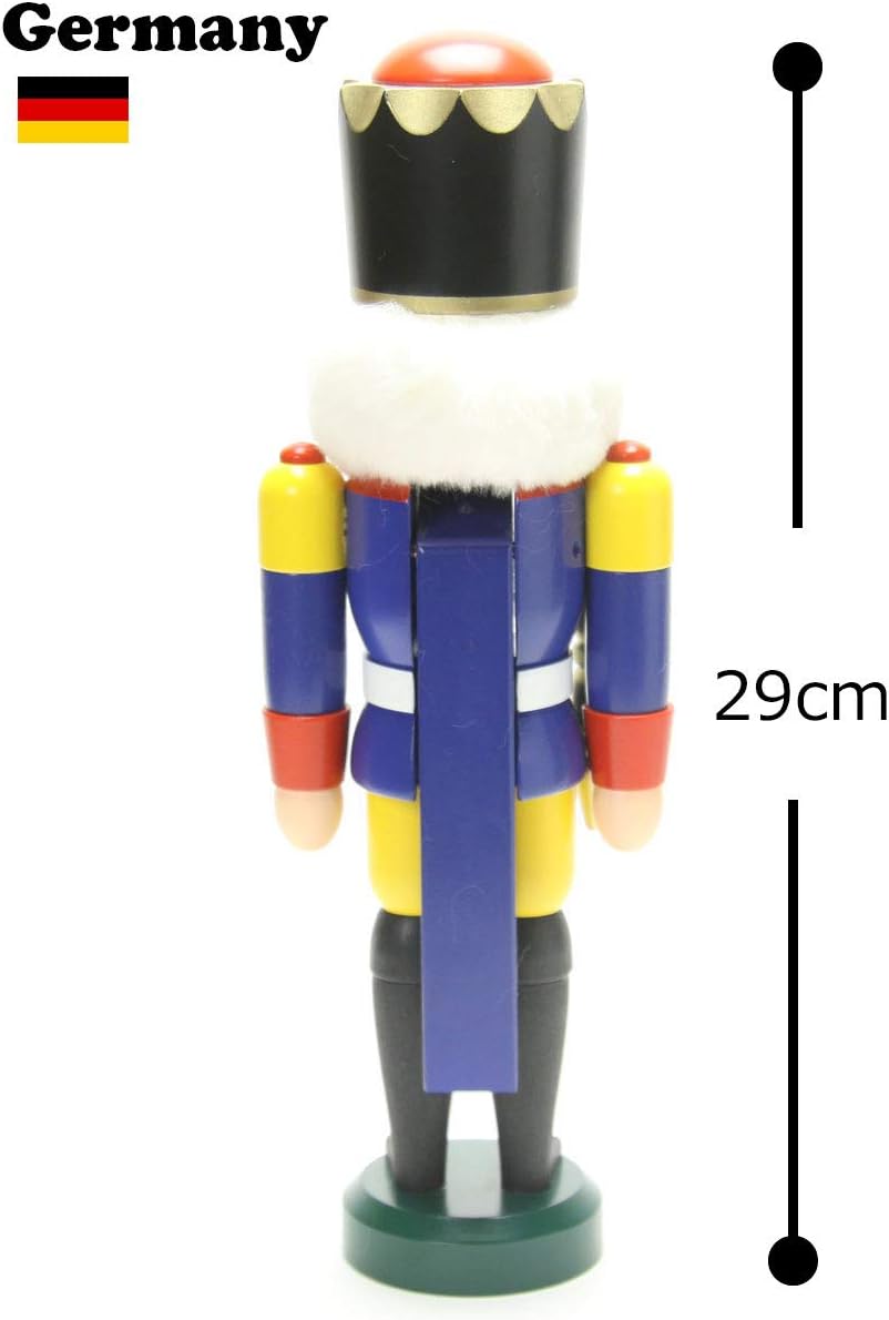 Seiffener Volkskunst Nussknacker König Erzgebirge 29cm (blau), Blau