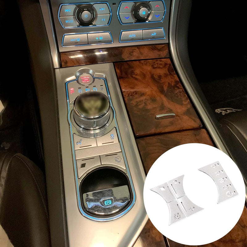 Aluminiumlegierung Auto Gear Shift Panel Button Trim Cover Aufkleber, Zentrale Steuertaste Aufkleber