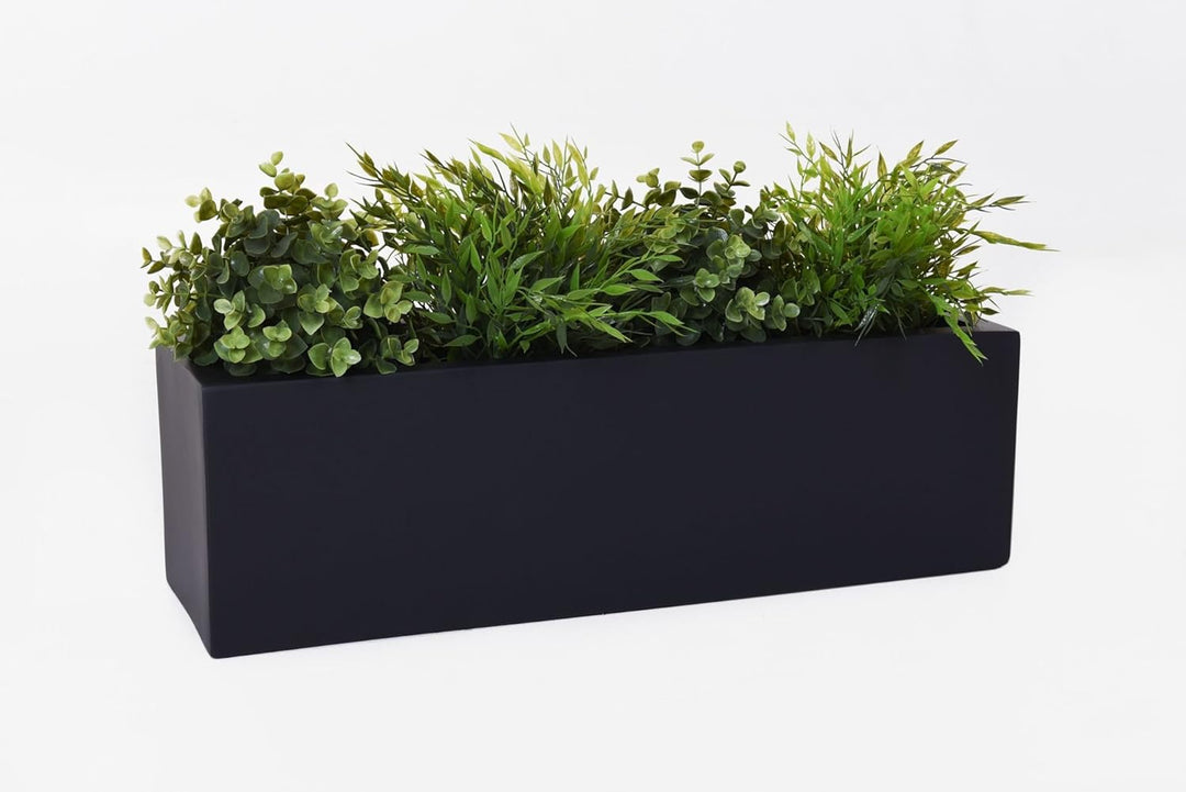 VIVANNO Blumenkasten Balkonkasten Pflanzkasten Fiberglas FLOBO anthrazit - 15x60x17 cm 15x60x17 Anth