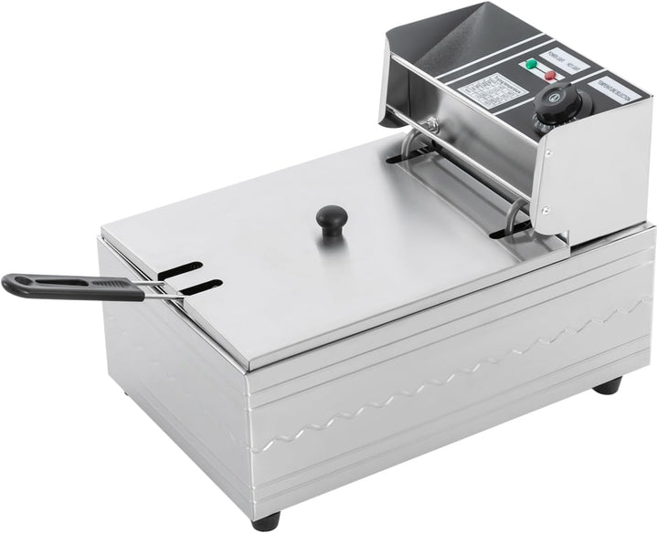 Qussse 2500W Professional Elektrische Fritteuse, Profi Kche Kaltzonen Fritteuse mit Edelstahlkorb Öl