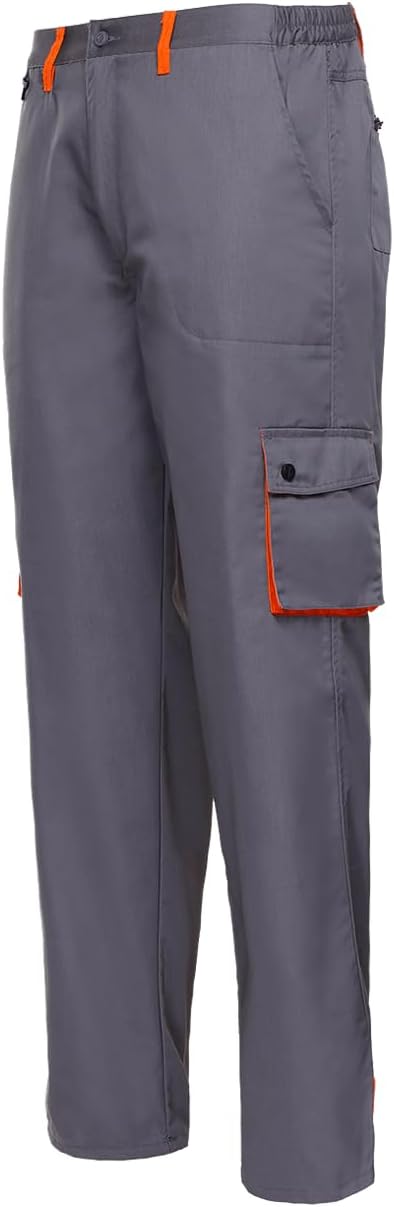 Stenso Desman Herren Arbeitshosen Bundhose - Cargohose - Grau/Orange 58, 58